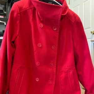 Torrid Bright Red Pea Coat Sz. 3 Fits like a Sz. 2